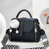 New Hairball Lychee Pattern Simple Solid Color Large Capacity Tote High Value Texture Bucket Bag Women's Bag
