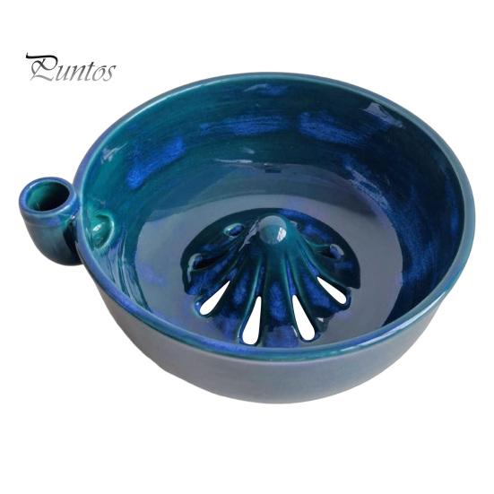 Ceramic Berry Holder with Drainage Self Spinning Washing Bowl, 360 Degree Vortex Cleaning And Flower Shaped Fruit Rinse Bowl Drain Spinner, Vegetable