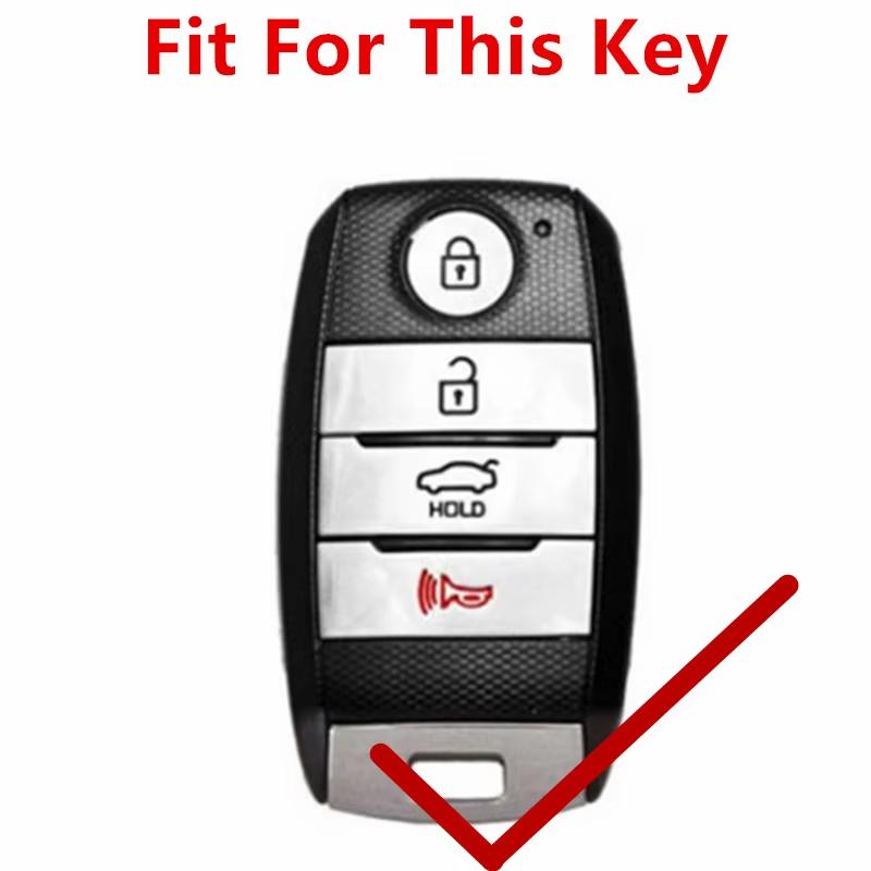 2026 Hot Car Sticker Zinc Alloy Leather Car Remote Key Case Protection Cover Shell Fob Holder For Kia Sorento/Rio/Rio5/Optima/K5