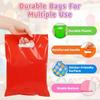 50 PCS Flat Mouth Gift Packaging Bag Reinforced Plastic Carry Case Shopping Bag  School Events