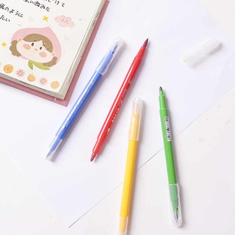 Large Capacity Double-Ended Watercolor Marker - Blue, Yellow, Black