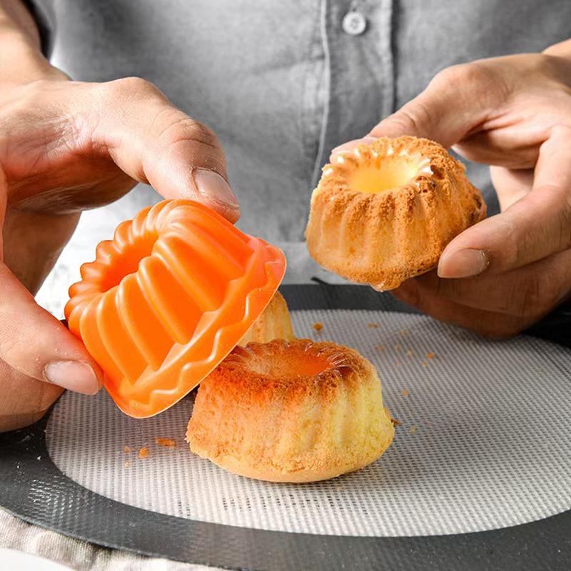 6 Stück Silikon Kuchenformen Muffin Kuchenförmchen Eiertörtchen Cupcake Dessert Backform Backwerkzeuge Farbe Zufällig