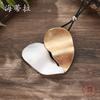 New Two-color Brushed Love Leather Rope Long Pendant, Personalized and High-end Women's Heart-shaped Sweater Chain Necklace