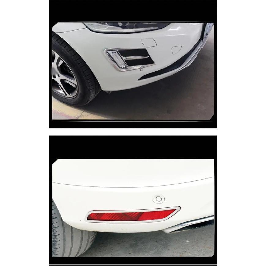 Car Styling Front Fog Lamps Cover Grille Slats Car Fog Lights Cover Decoration ABS Stickers Strips for Volvo XC60 2014-2016 Year