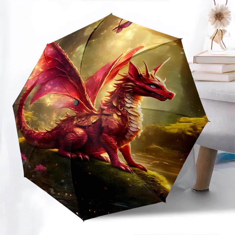 Dragon Fantasy- Automatic Umbrella,Suitable for Men and Women, Outdoor Accessories, Suitable for Birthdays 0996b