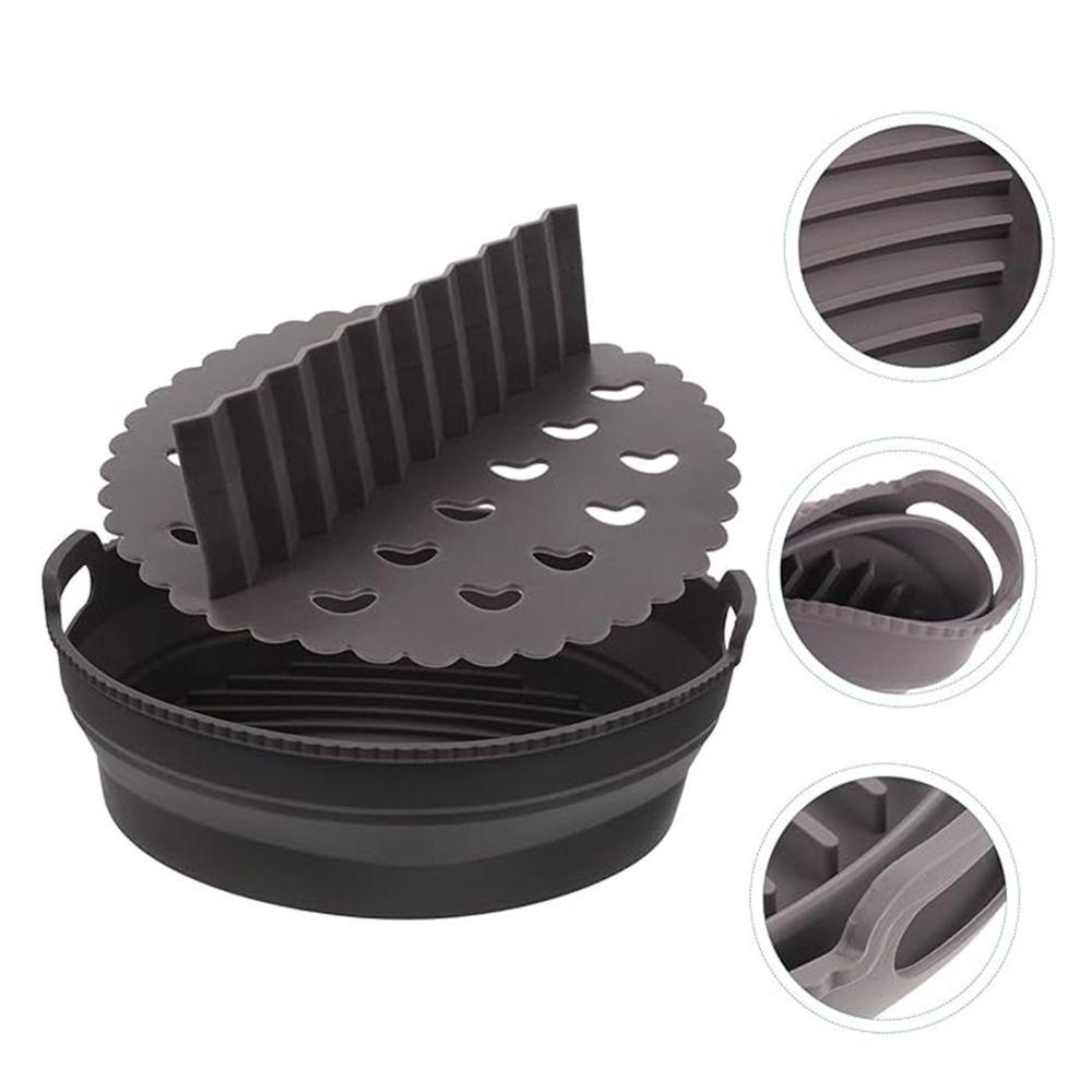 Foldable Air Fryer Silicone Pot Reusable Pot Oven Liner Air Fryer Silicone Basket  Kitchen Supplies