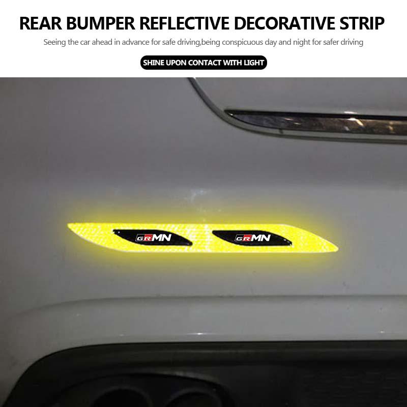 Car Styling Trunk Bumper Warning Safety Sticker Reflective Strip For Toyota Crown GR Corolla YARIS Auris C-HR Hilux Vios Prius