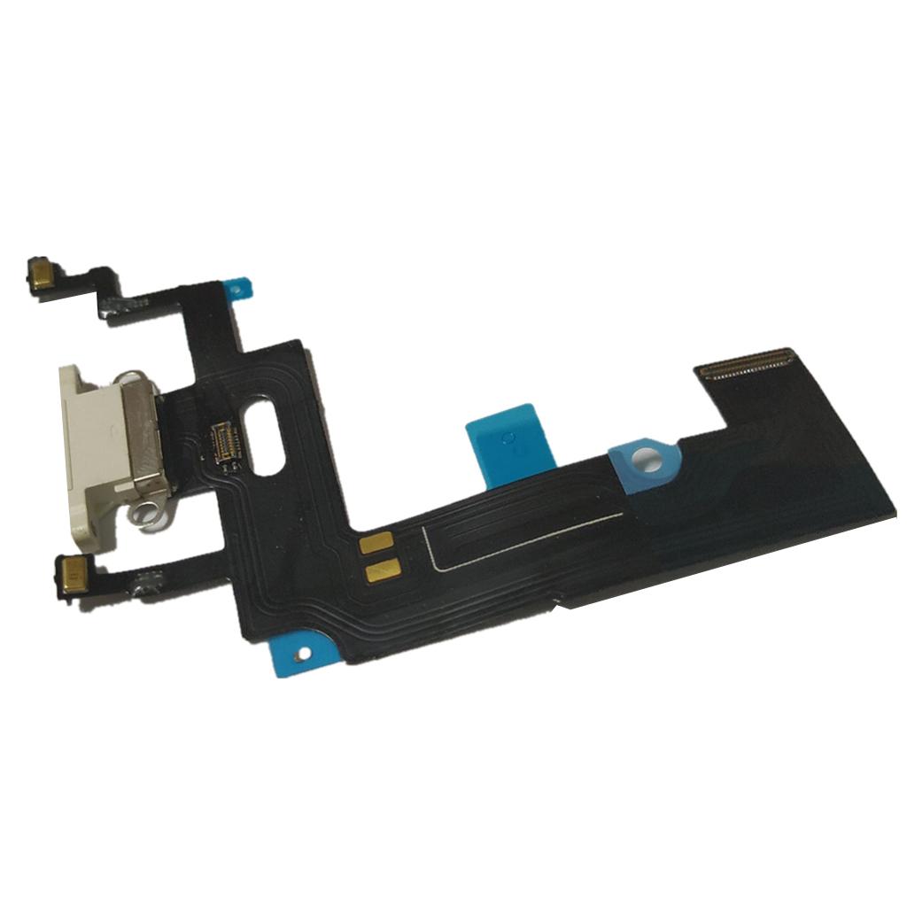 1xUSB Charging Port Flex Cable w/ Mic Replacement for iphone xr White