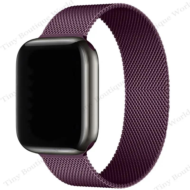 Magnetic Loop Strap For Apple watch Band 44mm 40mm 45mm 41mm 42mm 38mm Stainless Steel Bracelet iWatch Series Ultra 9 8 SE 7 6 5