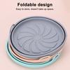 Foldable Round Silicone Fryer Liner Dual Handles Non Stick Food Grade Heat Resistant Reusable Oven Baking Tray Basket Bowl