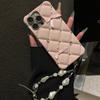 Luxury Glitter Bow Chain Phone Case for iPhone 16 Pro Max Bling Bling Diamond Designer Cover for iPhone 16e 13 14 Plus 15 11 12