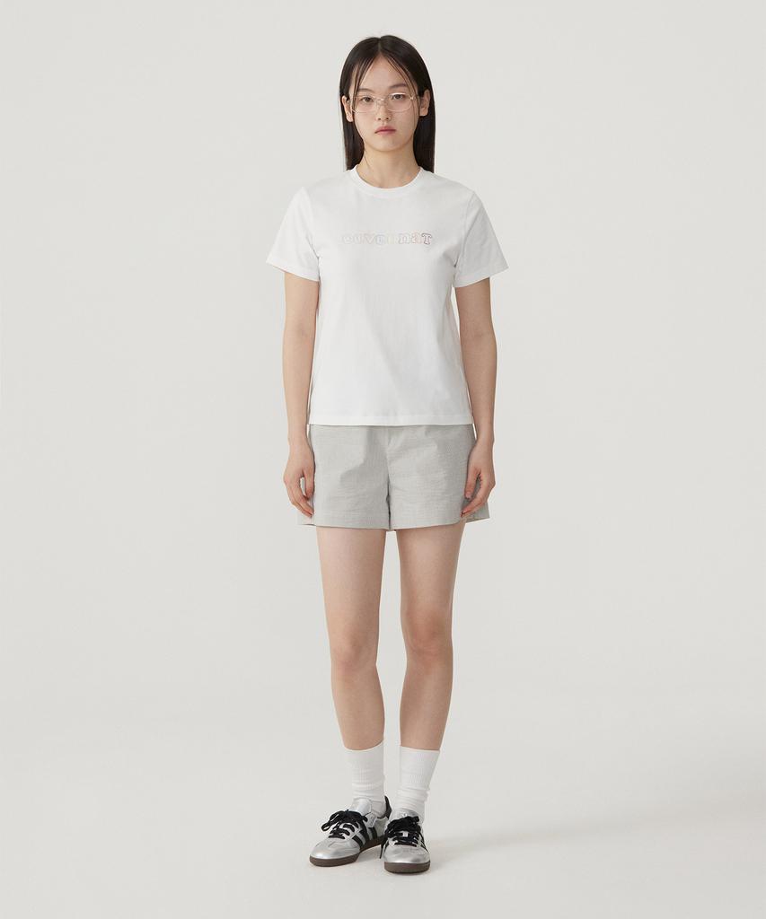 COVERNAT WOMAN Cool Cotton Rainbow Copper Logo T-Shirt White