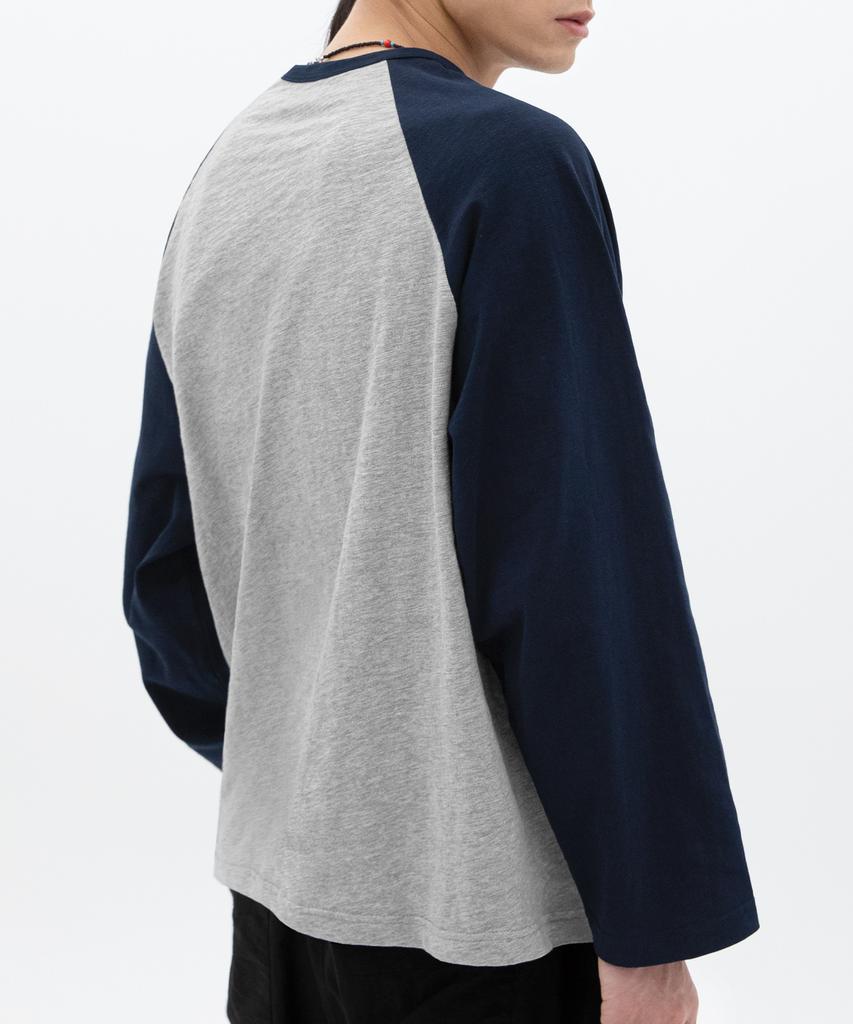 BRENSON Slub Overlayer Raglan T-Shirt (Purple)