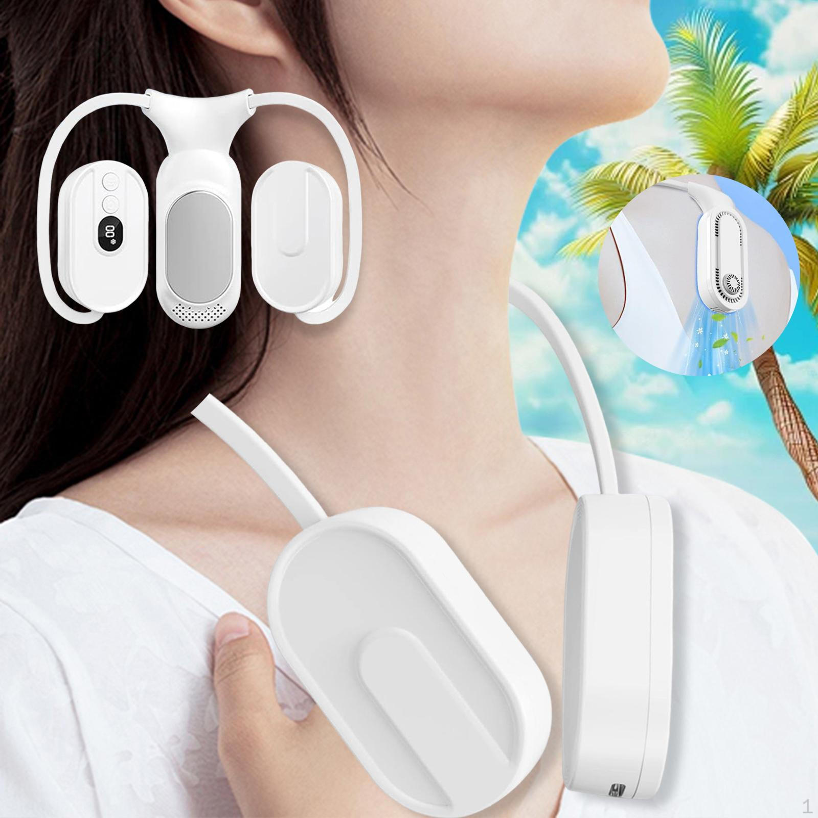 

Шейный вентилятор Кондиционирование Портативное Охлаждение Персональный для Использования на Открытом Воздухе в Помещении белый