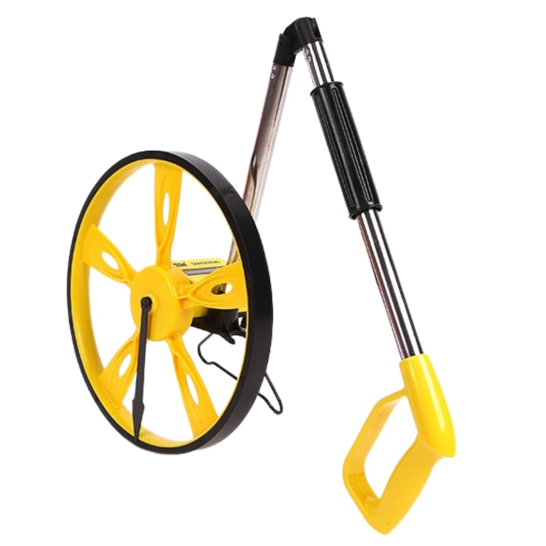 

афіни Вимірювальне колесо Лічильник відстані Вимірювання дороги Вимірювання Зйомка Легкий Складний зі стійкою Сумісний до 9999,9 м (Жовтий)