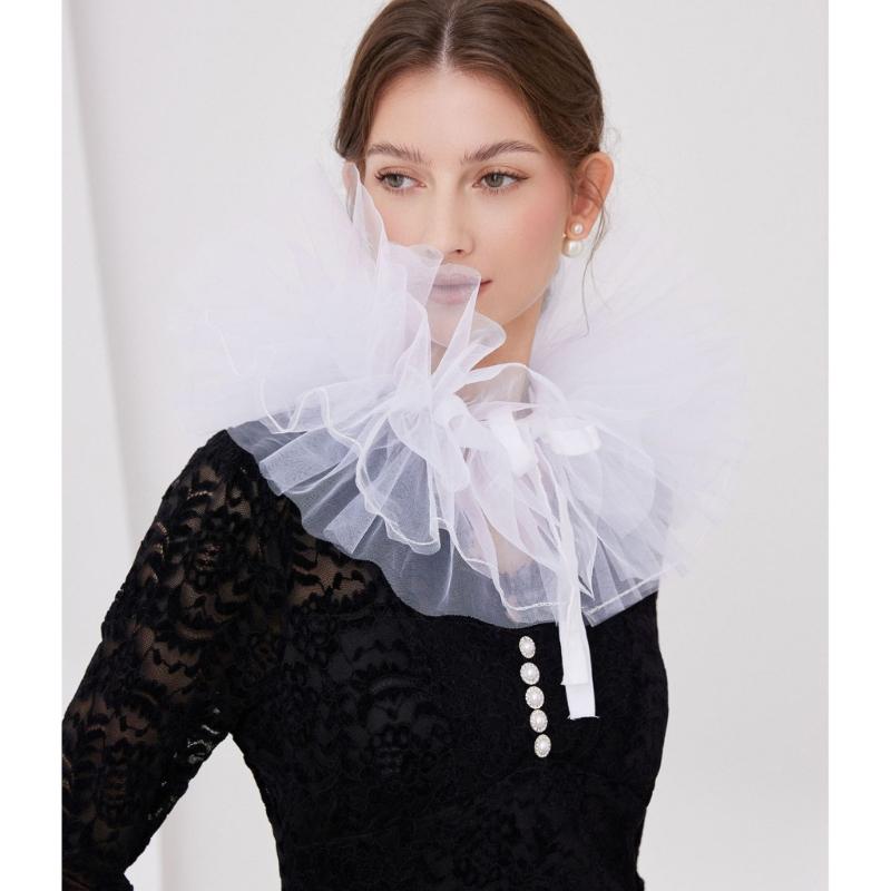 Renaissance-Stile Rüschenkragen Lagen-Nackenwickel Cosplay-Kragen für historische Nachstellungen und Kostümpartys