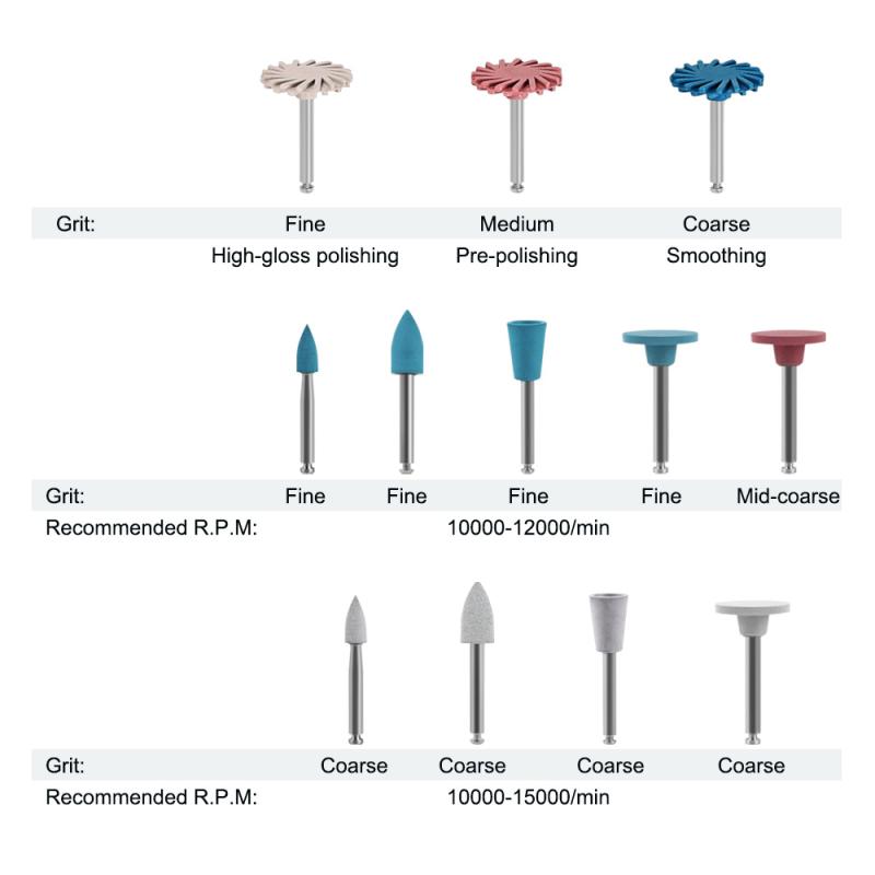 12 ks/krabice Sada zubních lešticích kotoučů Kompozitní pryskyřice Broušení Leštění Ra Pryžová pryskyřice Spirálový lešticí kotouč Kit Zubní lékař