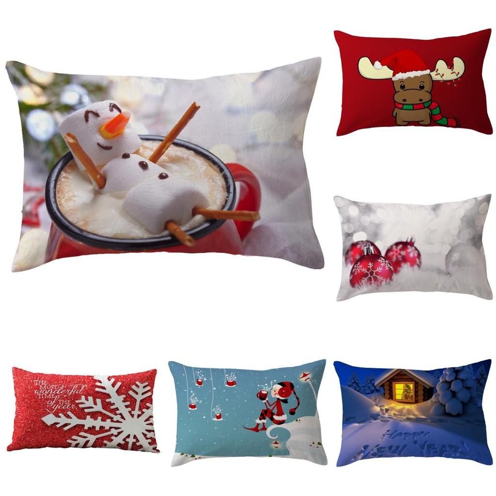 Cozy Christmas-themed Linen Pillow Cover For Indoor And Outdoor Spaces