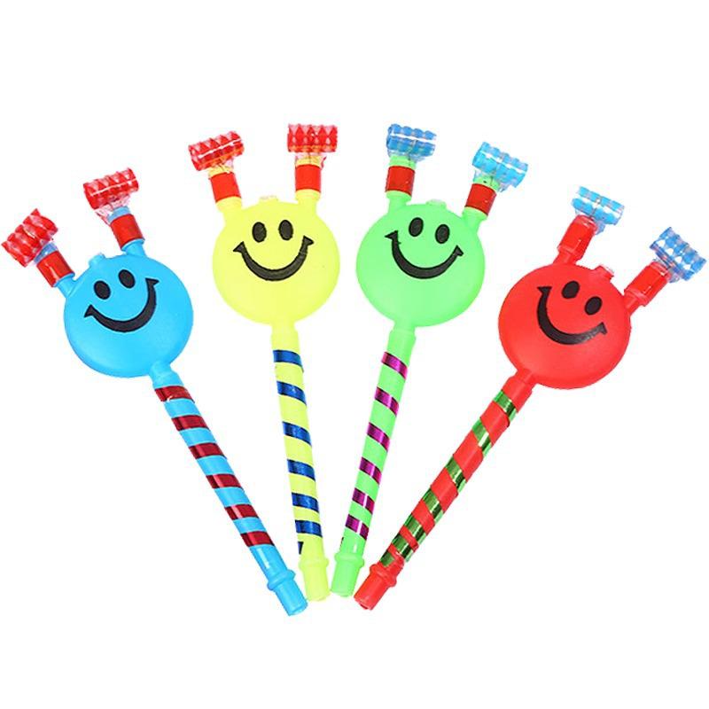 

Детская средняя дудка-гудок с улыбающимся лицом, клоунская игрушка-дудка 1 Medium Smiley Face Blow Dragon