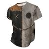 Men's Printed Short Sleeve T-Shirt Lightweight Breathable Round Neck Casual for Halloween