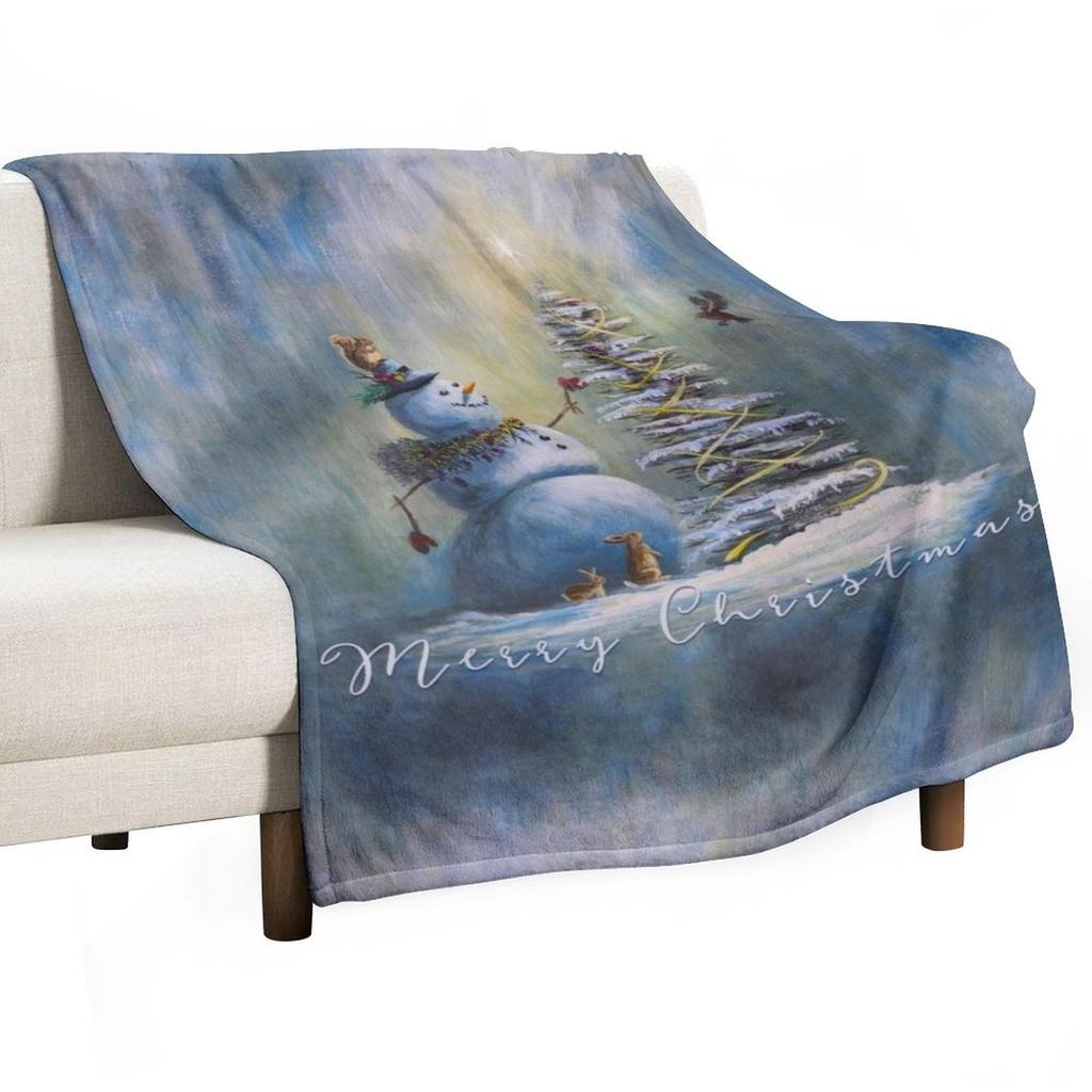 Freudiges Licht - Schneemann-Kollektion Überwurfdecke Locker Dekorative Sofas Thermodecken für Reisen Weiche Decken