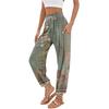 Women's Pocket Drawstring Trousers High Waist Yoga Retro Print Casual Pants