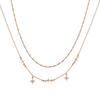 Zirconia Crystal Water Drop Pendant Necklace, Titanium Steel, Vacuum Electroplated, Geometric Design.