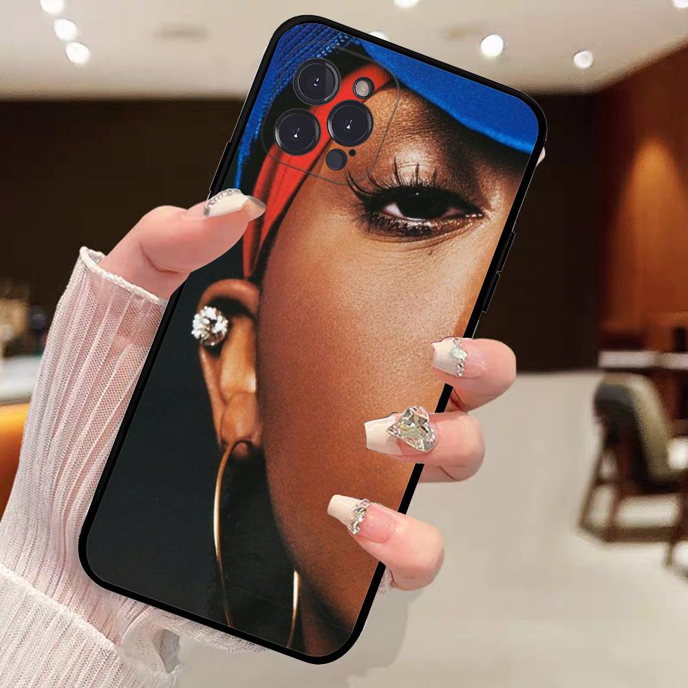 

Rapper Missy E-Elliott Black Soft Phone Case For IPhone 16 15 14 13 11 12 17 Pro Max Mini Plus iPhone 14pro max