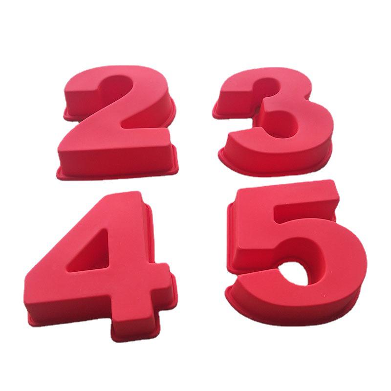 4-inch Cartoon Silicone Mold for Mousse, Chiffon Cakes & Desserts - Arabic Numbers