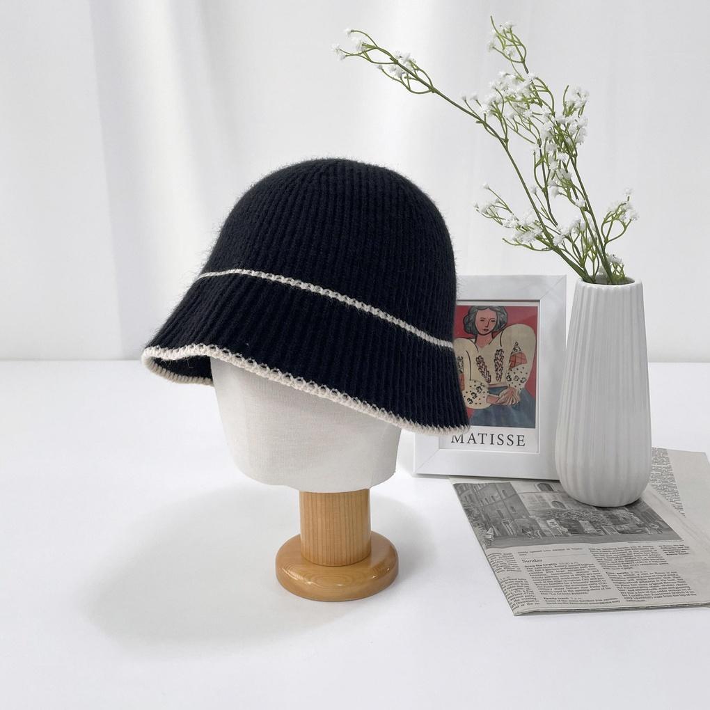 Women's and Men's Autumn Knitted Double-breasted Bucket Hat