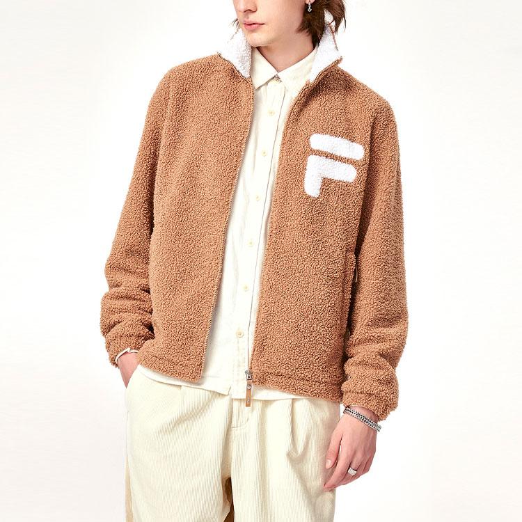 New FILA Velvet Jackets Unisex Teddy Camel F11M149505F-LK
