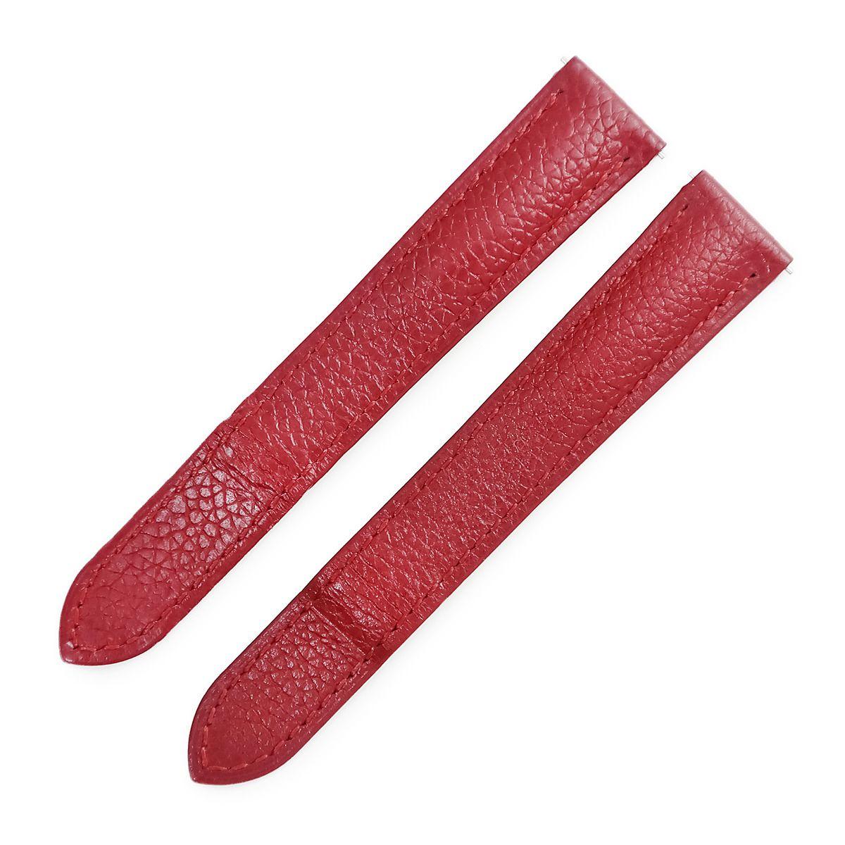 Used Cartier Watch Parts Genuine Buckle Calf Leather Band Cowhide Red Like New Replacement Cowhide Belt Strap 16mm Red KD6WXAFM [Used]