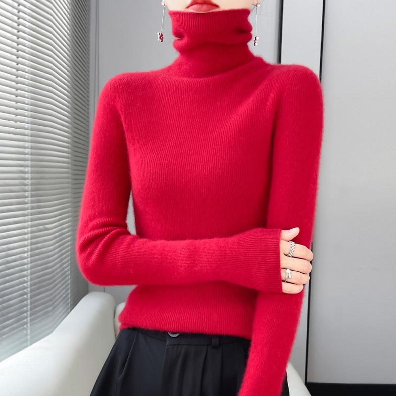 2023 Women's High Neck Slim Fit Knit Base Layer for Autumn/Winter