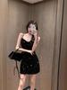 2025 Spring/Summer Women's Black Sequin Spaghetti Strap Bodycon Dress
