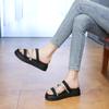 CRLAYDK Sandals for Women Platform Shoes Summer Comfortable Dressy Ladies Strap Rhinestone Slides Leather Beach Casual Slippers