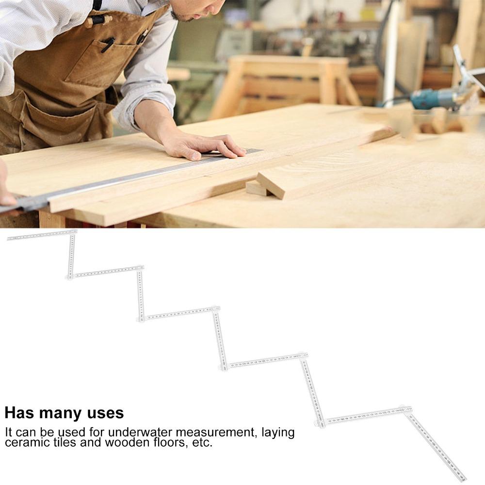 3PCS Lightweight Folding Carpenters Ruler White Foldable Ruler Durable Meter Stick
