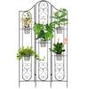 Foldable Vertical Plant Stand with 5 Outdoor Pots, Metal, 82x12.5x150 Cm, Black