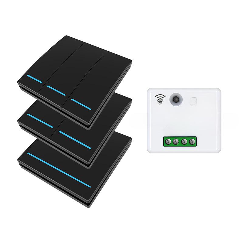 Tuya WiFi Smart Switch with Wireless Remote, Free Sticker, App Control, Timing, and Alexa Voice Compatibility.