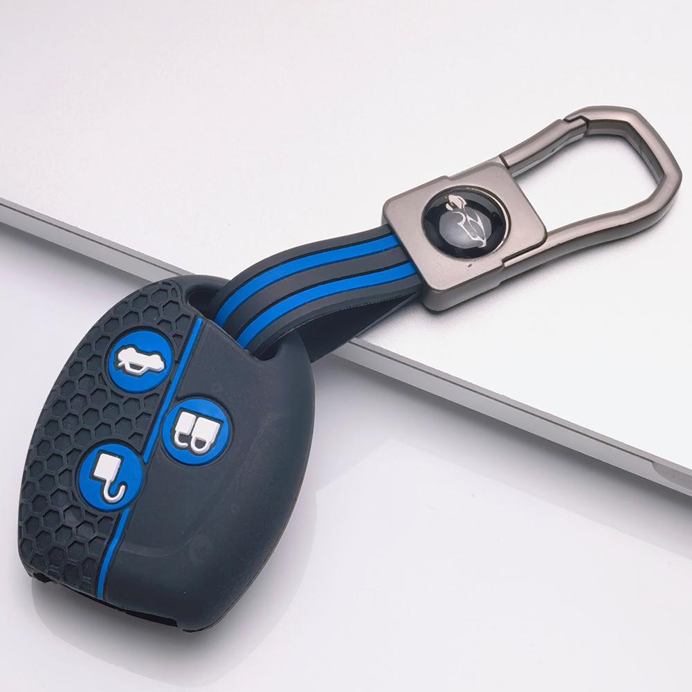 Key Fob Cover for Ford Focus C-Max Mondeo Fiesta MK3 MK4 MK5 MK7 with Keychain Anti-Scratch Surface Shockproof Structure Soft Grip Texture