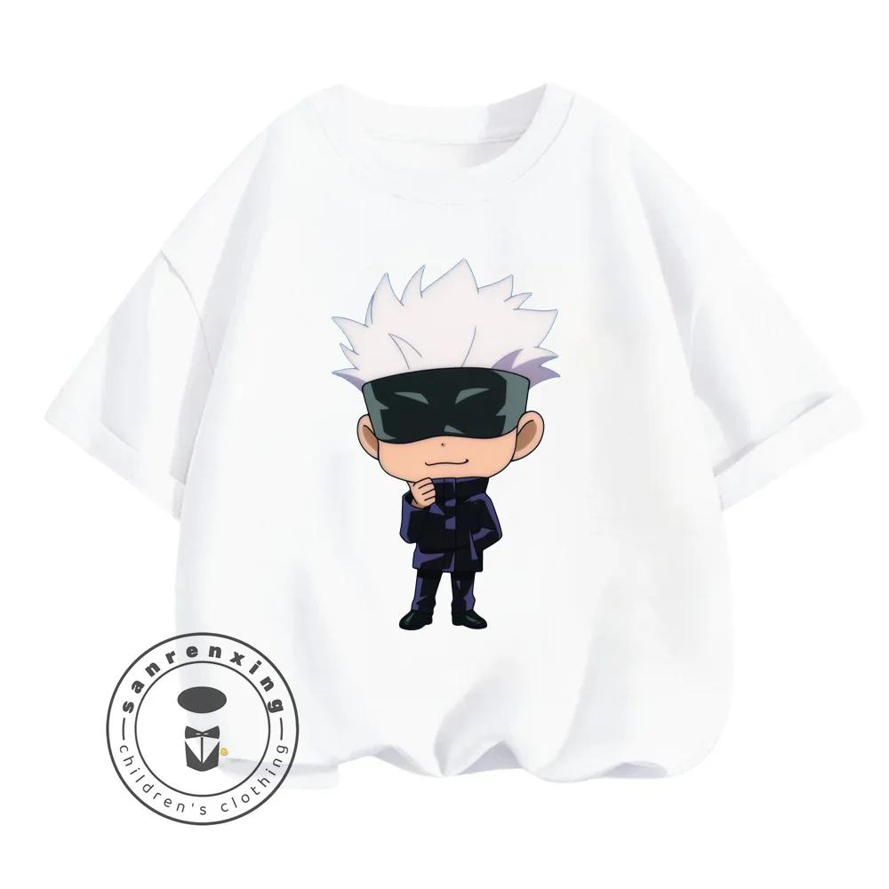 Cartoon date Kaisen summer T-shirt, children's hip-hop street fashion print, lightweight summer T-shirt
