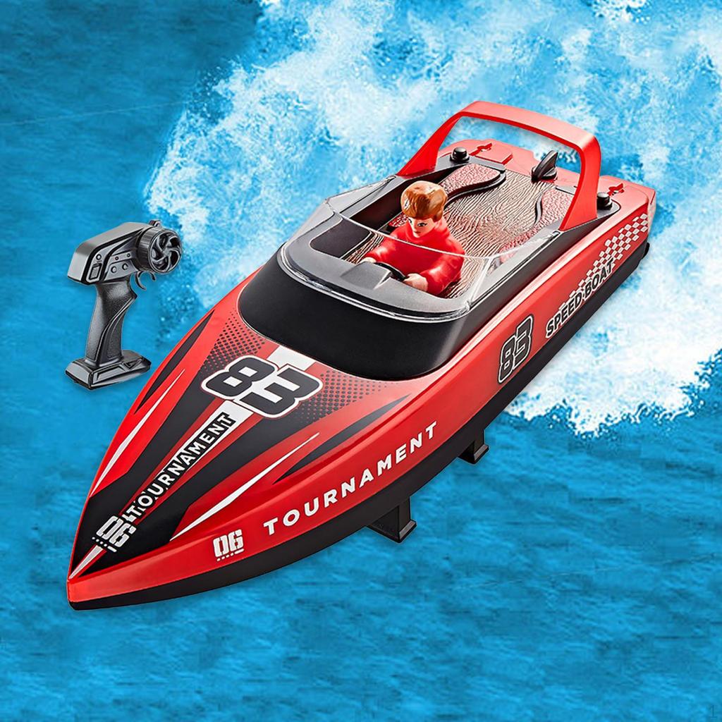 Remote Control Boat Gift Fast Speed Summer Water Toy for River Lakes Bathtub