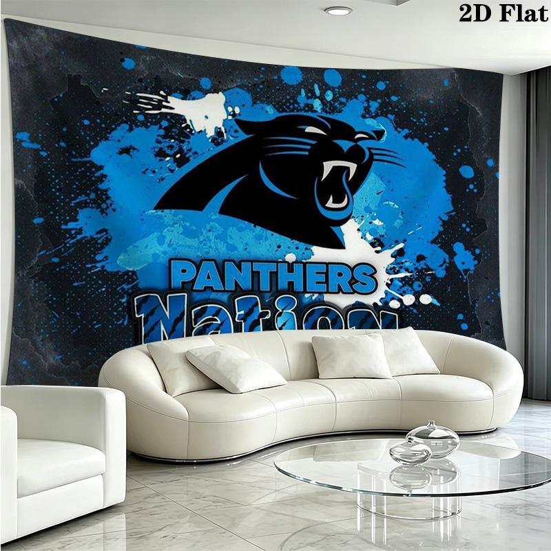 Carolina Panthers Wall Tapestry Aesthetic Wall Hanging Printed Fabric Blanket Decorative Tapestries for Bedroom Living Room Home Decor