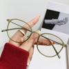 T7182 Round Thin Frame Light Myopia Glasses Frame Female Plain Makeup Literary Flat Mirror Male Tide