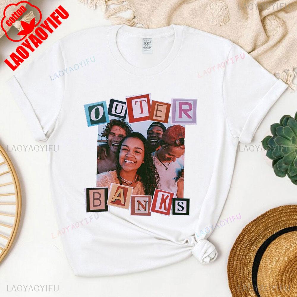 Ráj na Zemi Outer Banks Unisex Tričko Fanoušci seriálu Outer Banks Merchandise Letní dovolená Bavlněné tričko Plážové tričko Topy