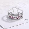BELLA BOX Opening Resizable Rings For Women Zircon Engagement Party Fine Jewelry Gift