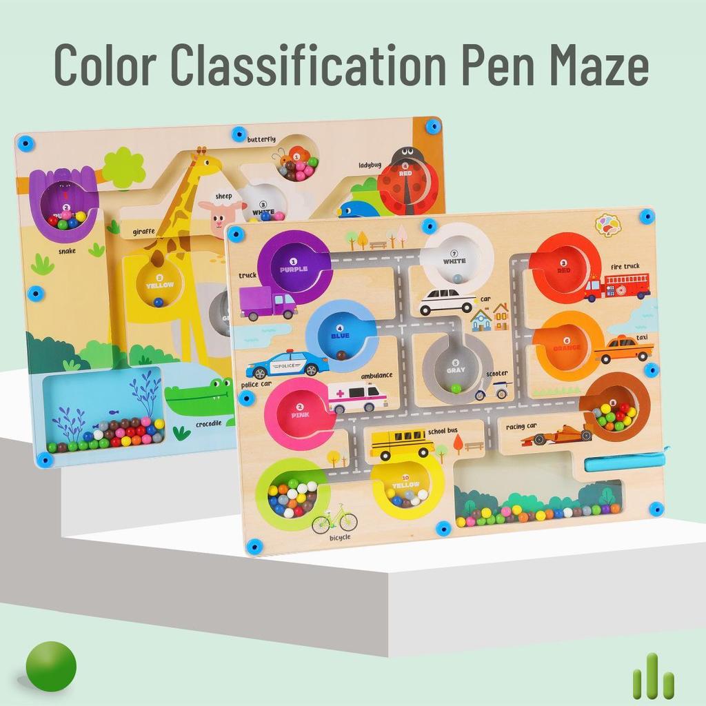 Wooden Marble Run Maze Toy for Early Childhood Education