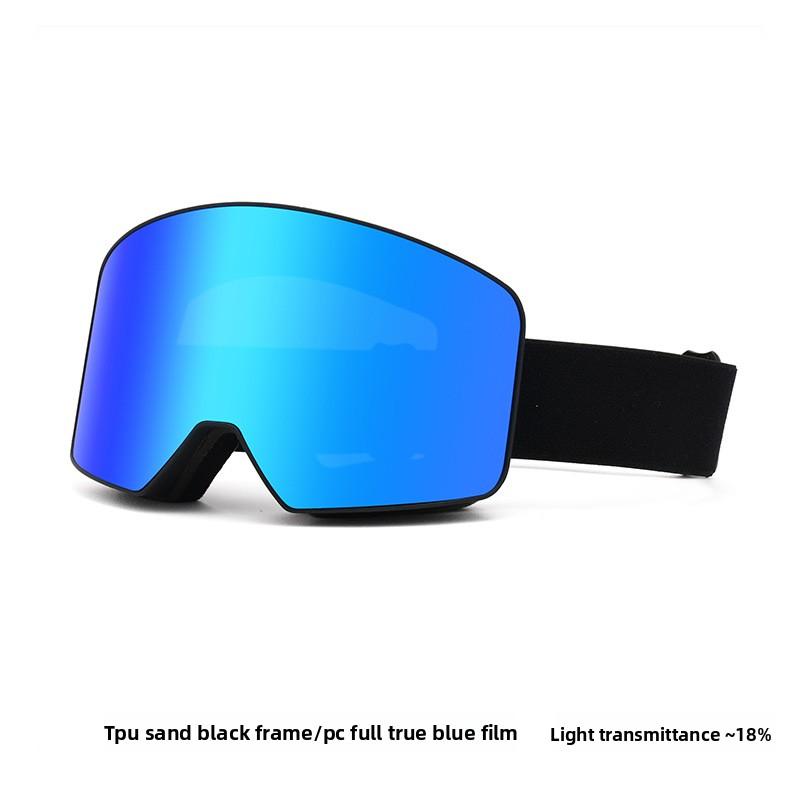 Ski Glasses Snow Goggles Double-layer Anti-fog Cylindrical Outdoor Snow Sports PC Ski Goggles