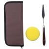 Wood 10 Pieces Paint Brush Set Composed of Orange and Black 23*9.5cm 1 Paint Spatula with Brush Case For Acrylic