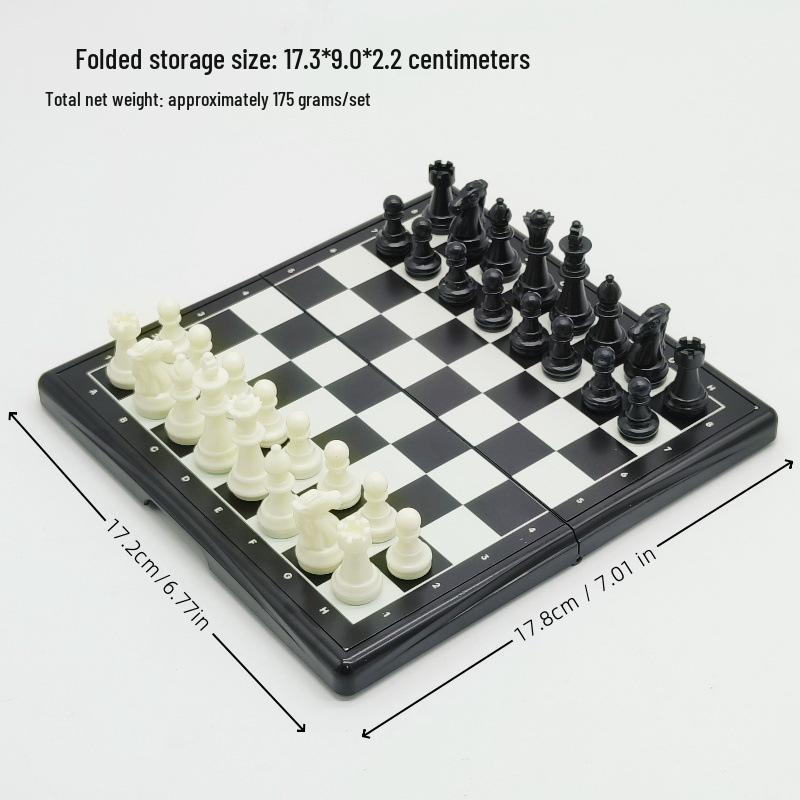 Kompaktní skládací magnetická šachová sada pro dospělé a děti - Přenosná mezinárodní cestovní edice