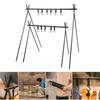 Aluminum Alloy Camping Hanging Rack Foldable Triangle Rack with Hooks Multifunctional for Picnic Barbecue for Hiking Backpacking